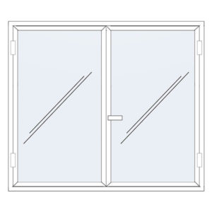 Fenêtre coulissante Fibre 2 vantaux blanc avec pack étanchéité - E-LORI
